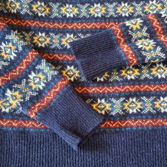 J.Crew 100% Lambswool Fair Isle Nordic Crewneck Sweater S - Picture 4 of 5